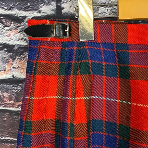 Vintage Scottish Plaid Red Wool Tartan Plaid Classic Traditional Skirt Kilt Sz M - Picture 5 of 16